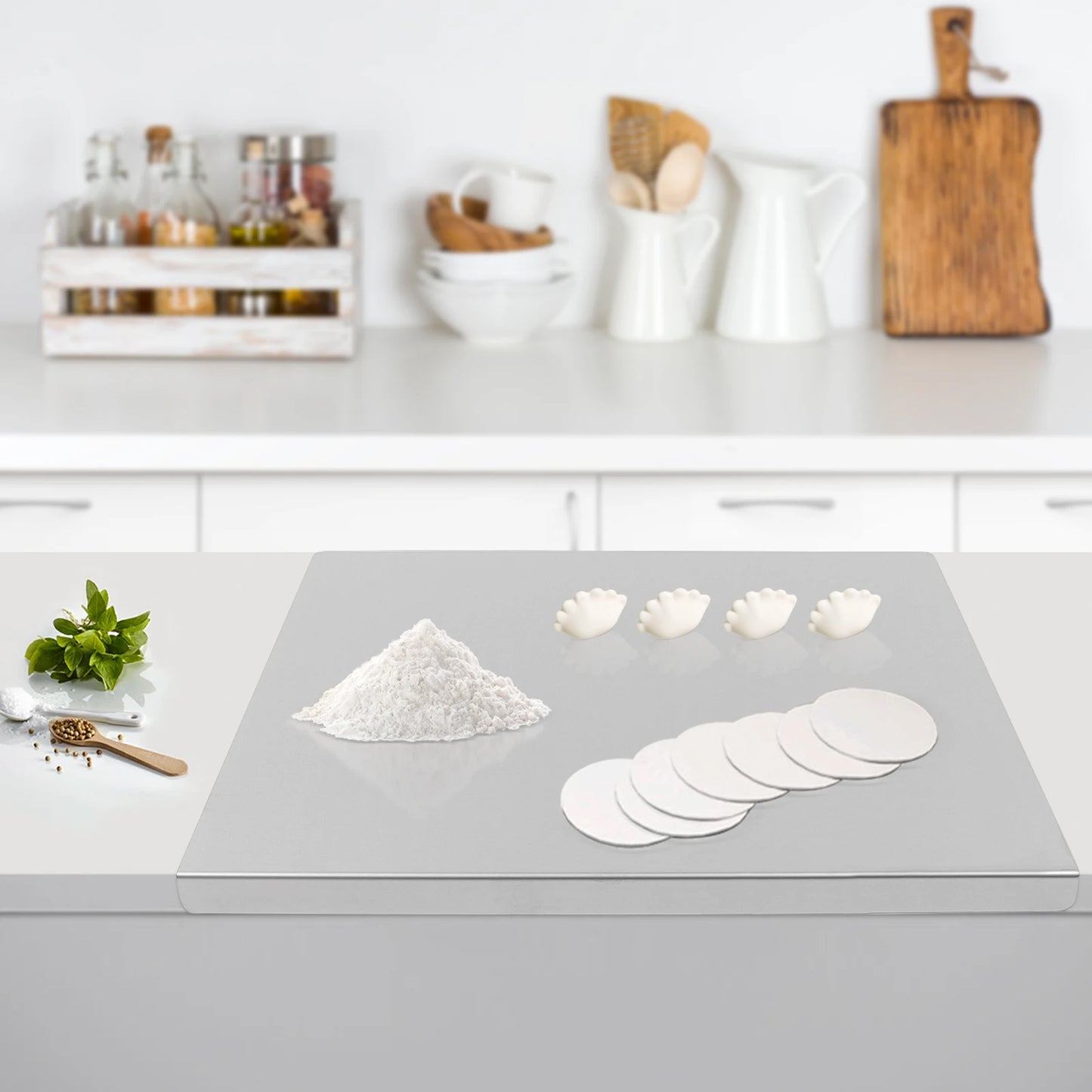 Eco Friendly Stainless Steel Chopping Board With L Shaped Edge