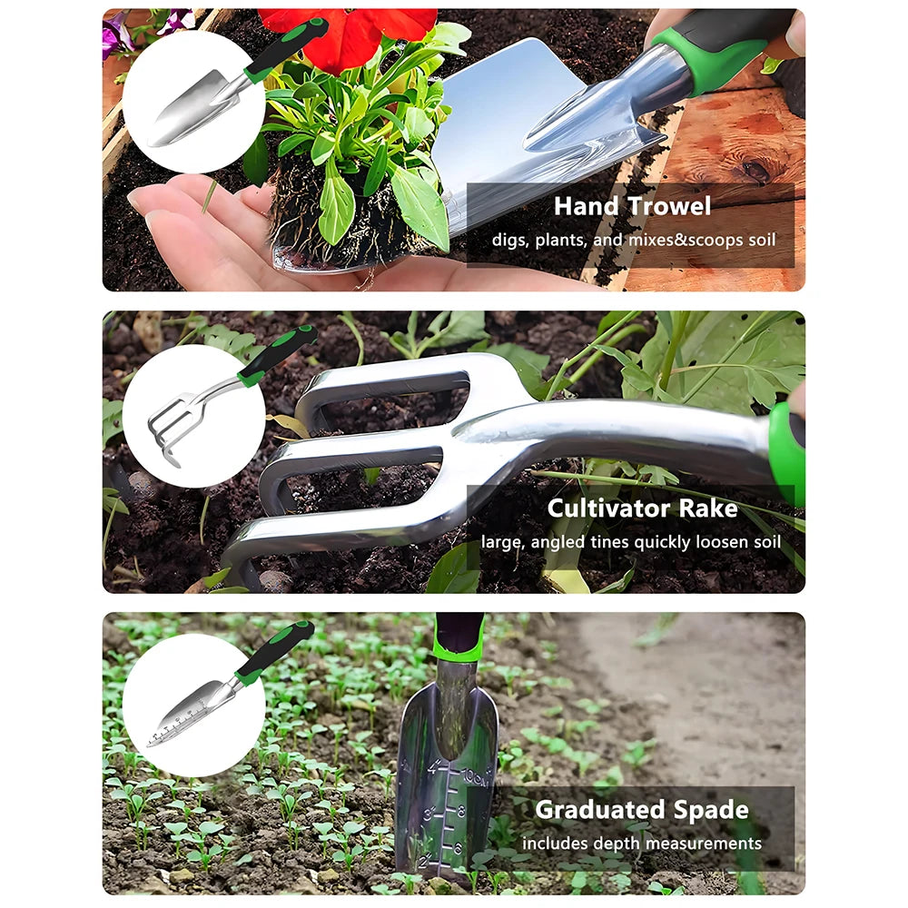 Ergonomic 16-In-1 Outdoor Garden Tool Set For Pruning And Weeding