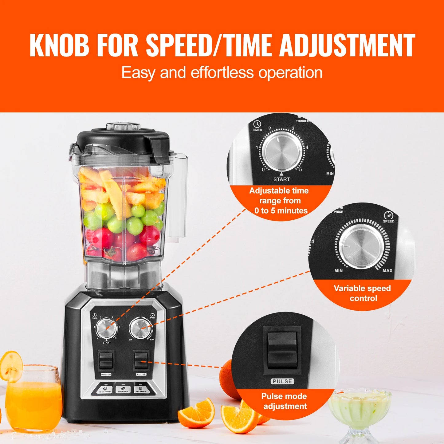 VEVOR Countertop Blender For Smoothies And Recipes