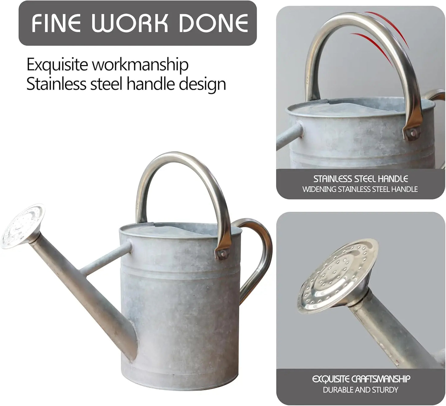 Metal Watering Can With Zinc Handle For Indoor Outdoor Plants