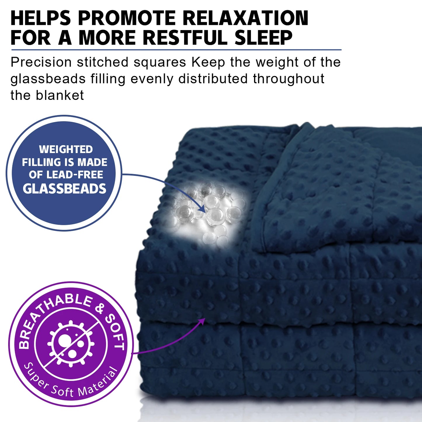 Huloo Sleep All Season Bed Blanket Soft Minky Weighted Throw