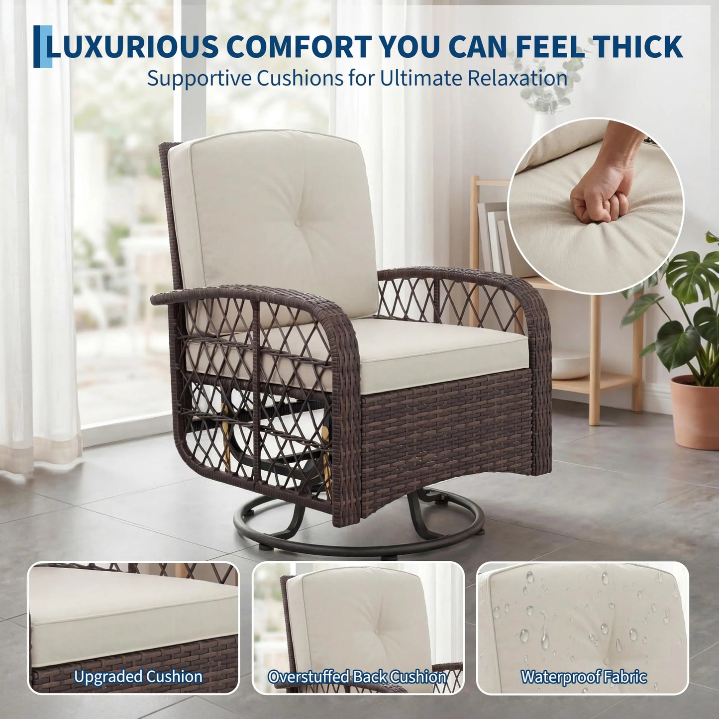 HobbyLane Outdoor Wicker Conversation Set 3 Piece With Glass Table