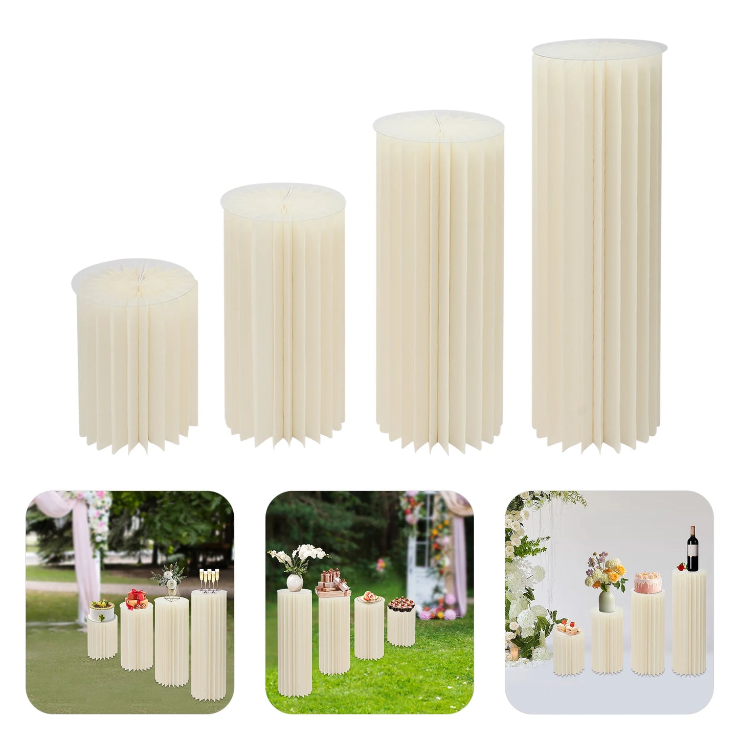 Foldable Cardboard Flower Stands Set For Weddings And Events