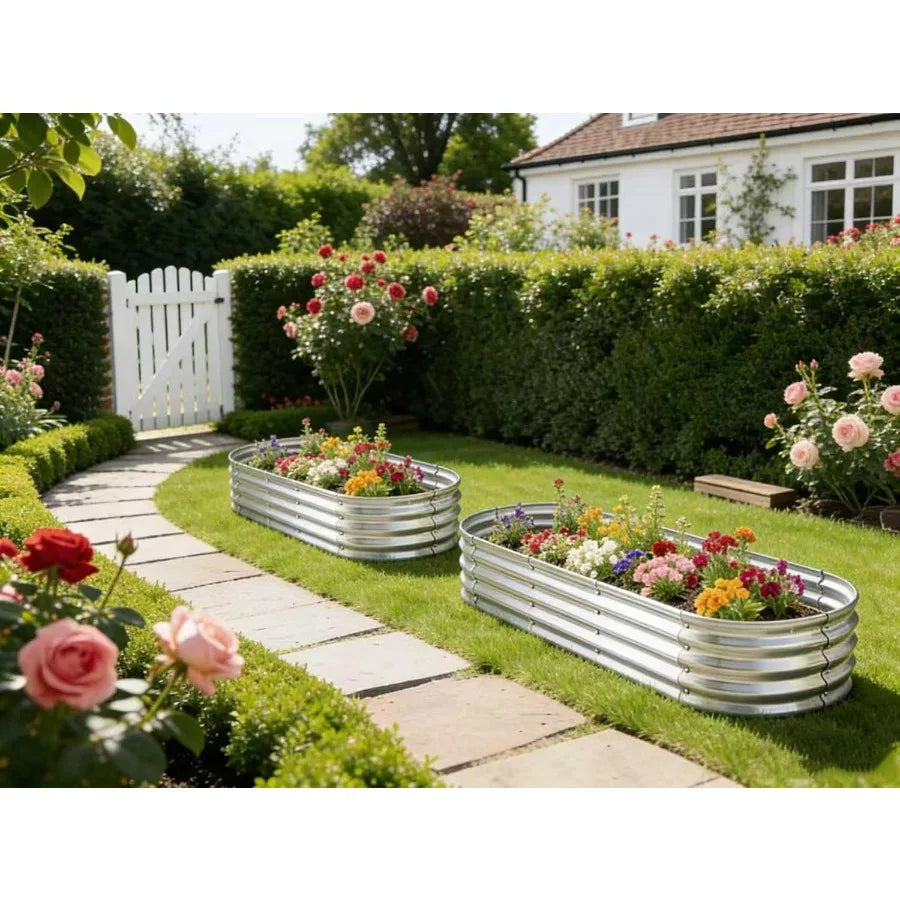 Raised Garden Bed Metal Elevated Planter For Vegetables And Herbs