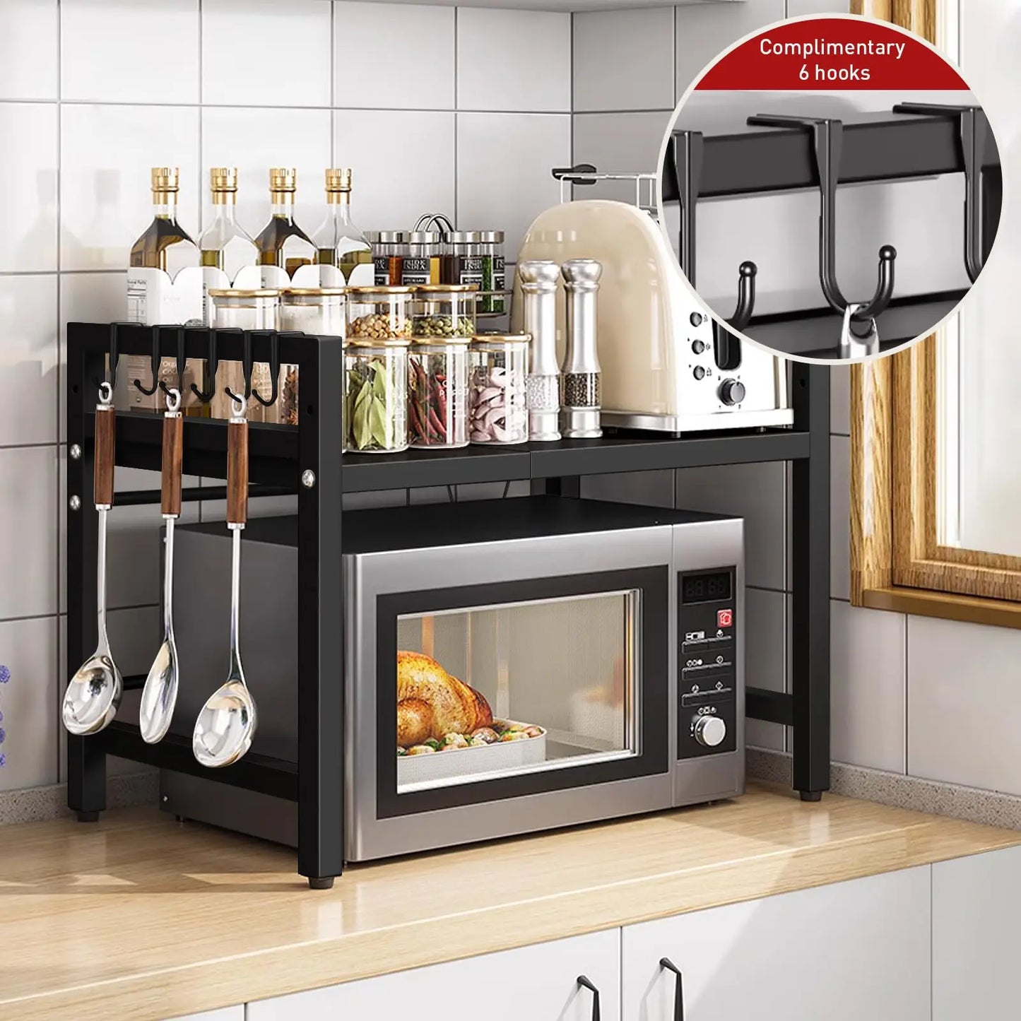 Expandable Microwave Shelf Organizer Moisture And Rust Proof