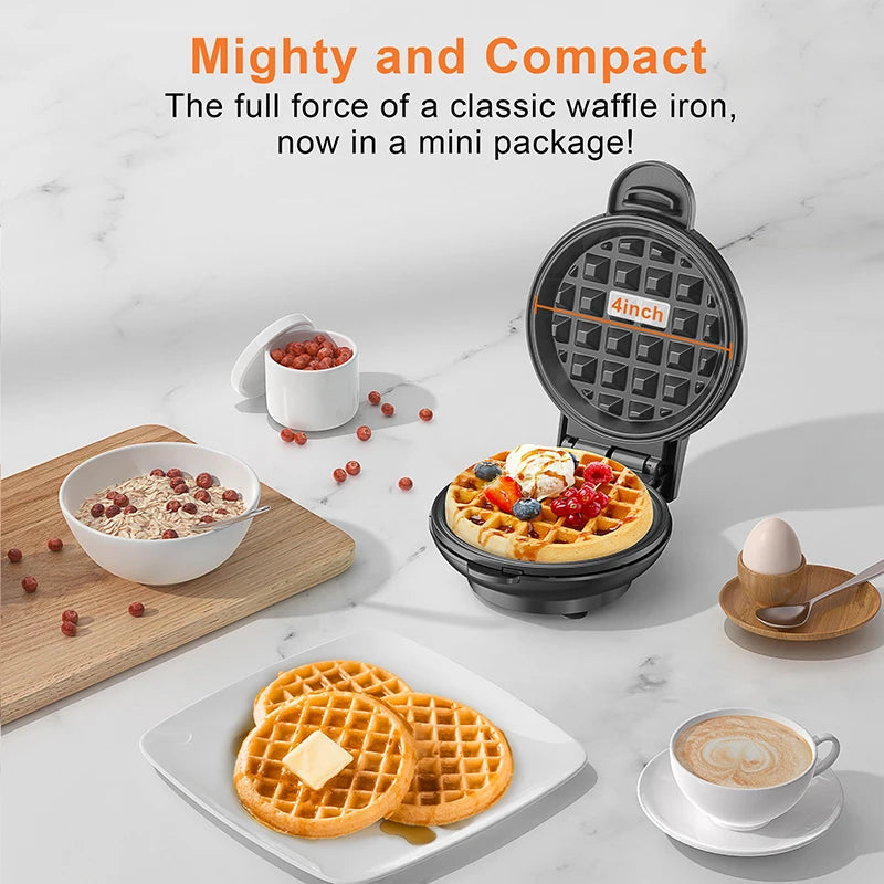 Crownful 250W Mini Waffle Maker Interchangeable Sandwich Cake Plates