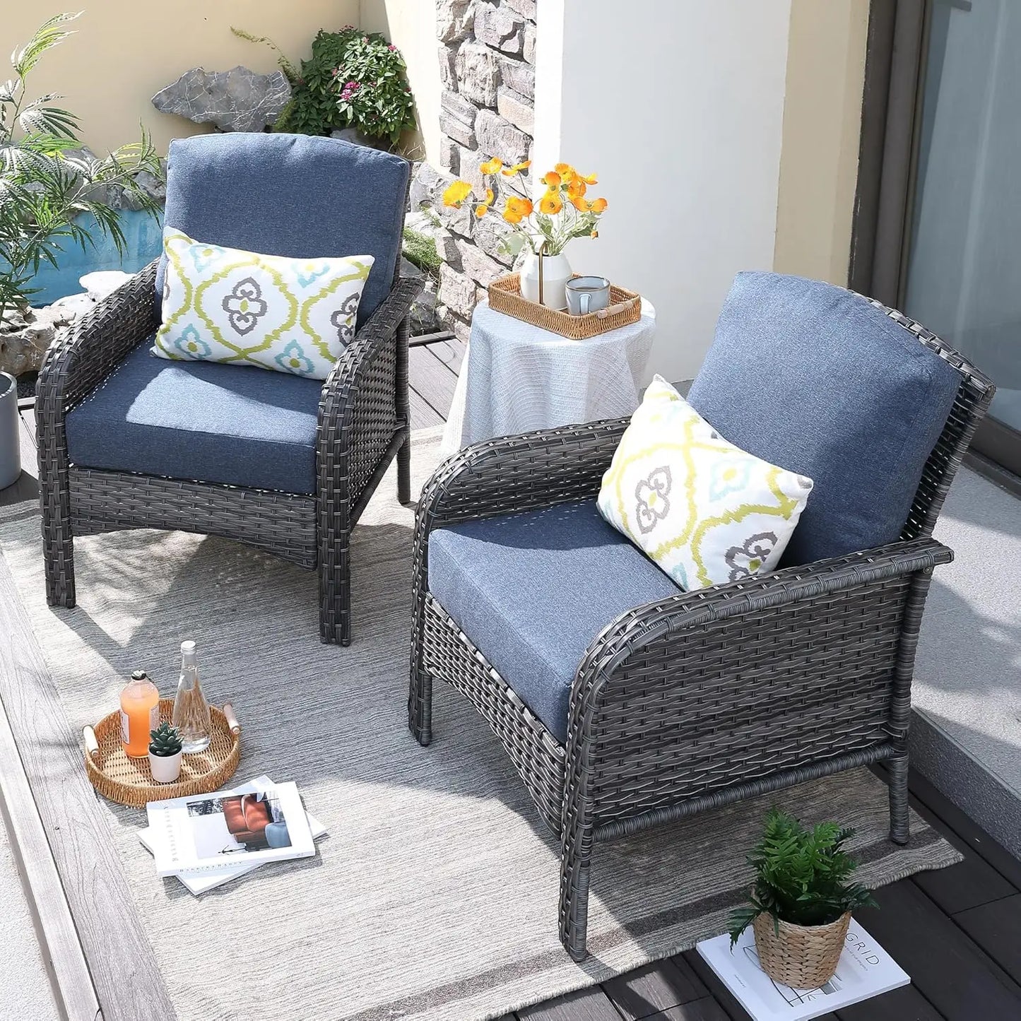 Guangbai Outdoor Wicker Patio Furniture Set With Sofa And Chairs
