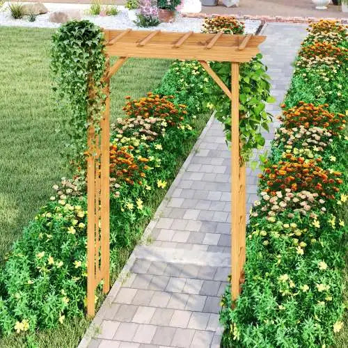 Wooden Arbor Wedding Arch for Ceremony and Garden Pergola