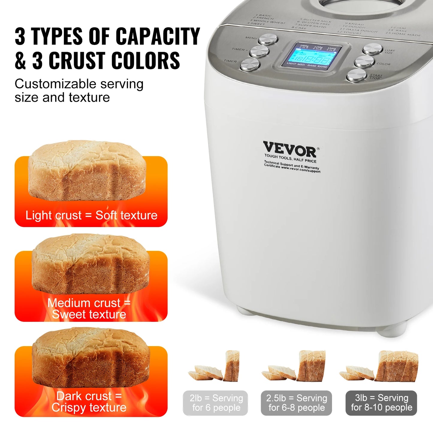 SucceBuy 15 In 1 Dough Machine Bread Maker Gluten Free