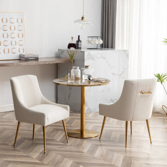 SEYNAR Modern Glam Boucle Velvet Dining Chair Set of Two