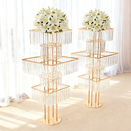Set Of 2 5-Tier Flower Stand For Weddings Centerpieces