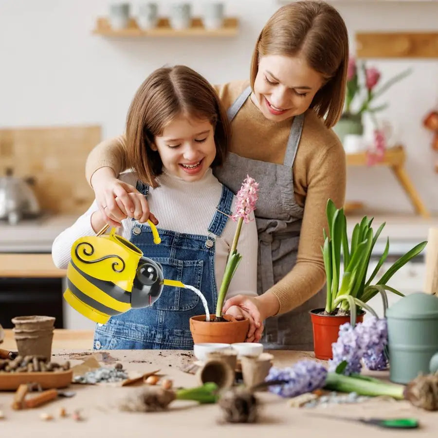Cute Bee Watering Can for Indoor Outdoor Plants Handmade Decor