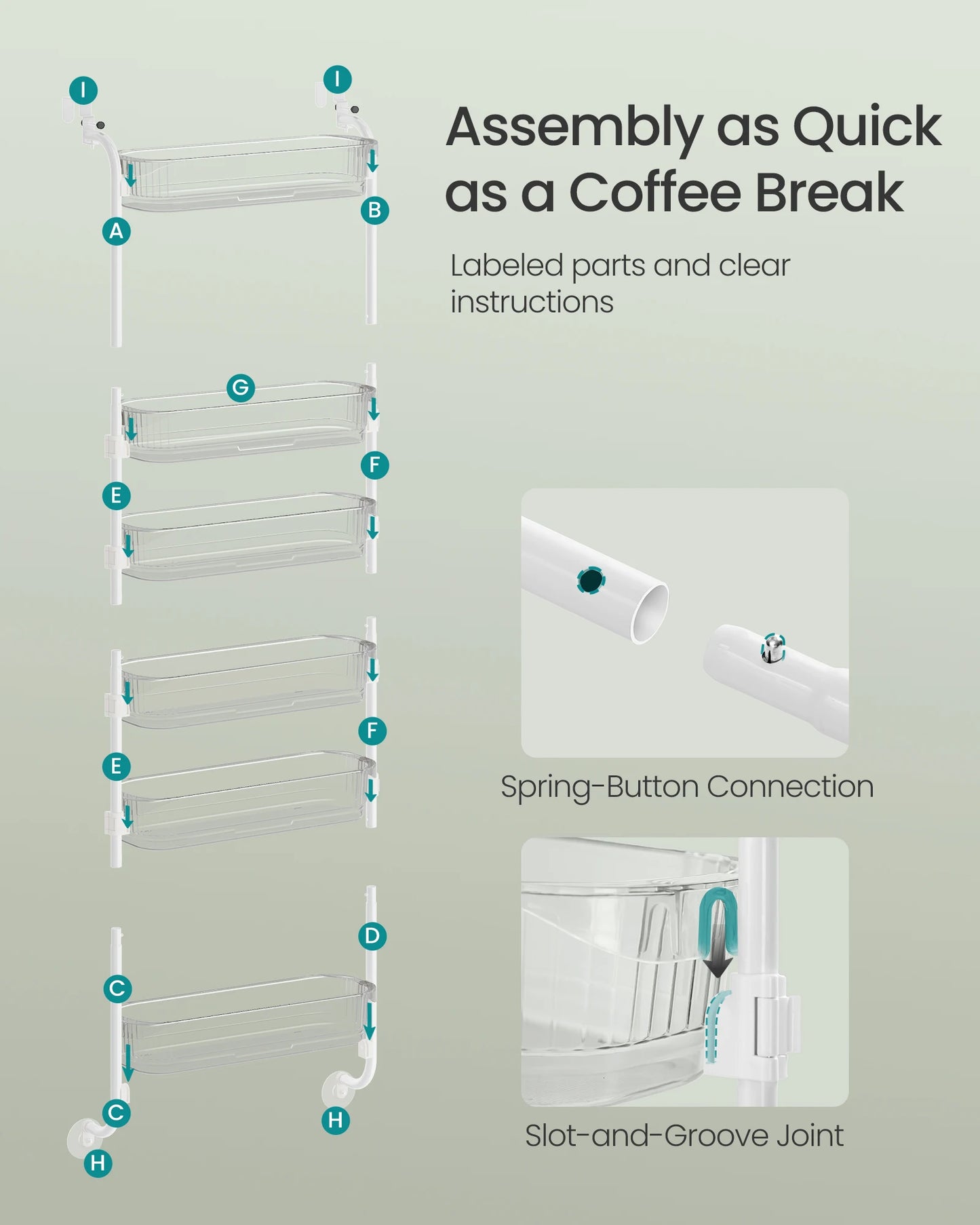 SONGMICS Over The Door Pantry Organizer With Adjustable Baskets