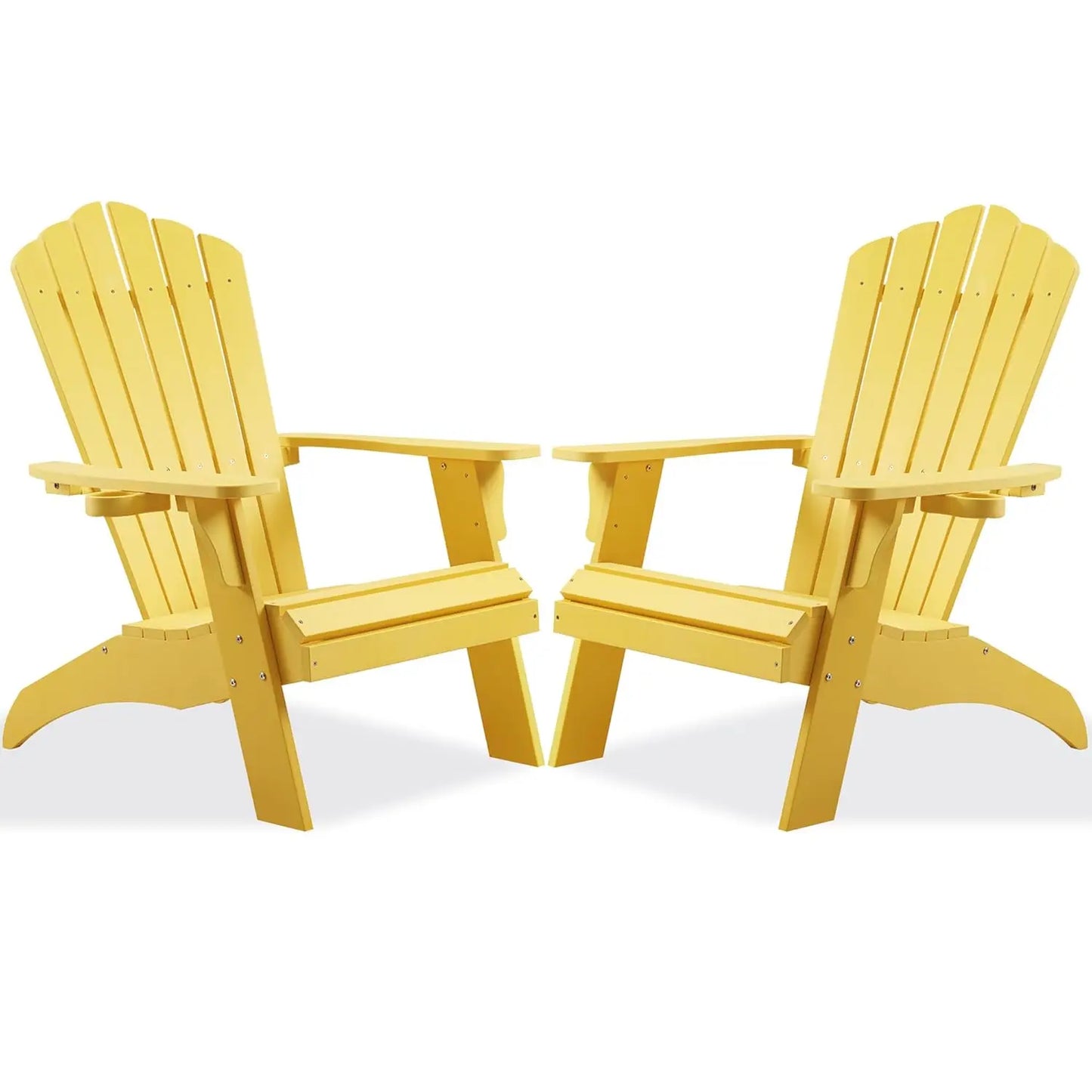 Poly Lumber Adirondack Chair Set With Cup Holder Weather Resistant