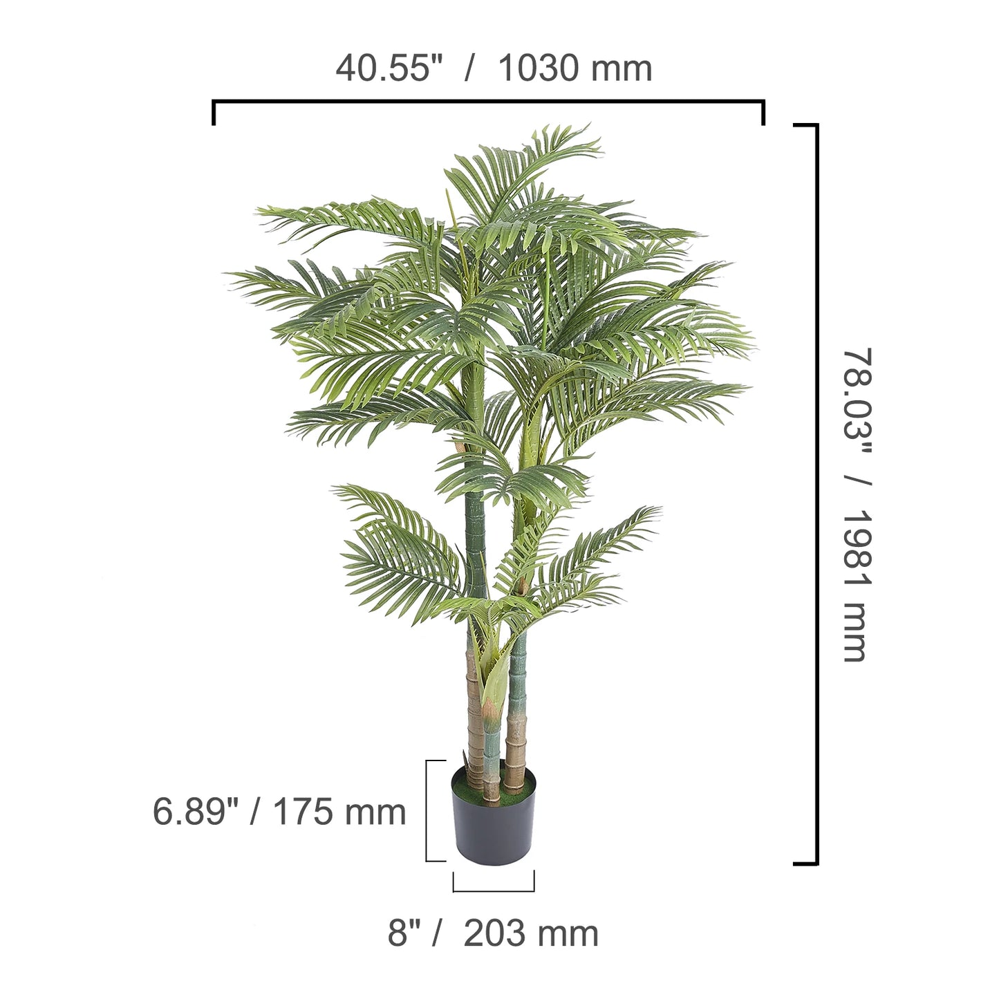 SucceBuy Artificial Palm Tree Faux Plant Anti Tip Protection