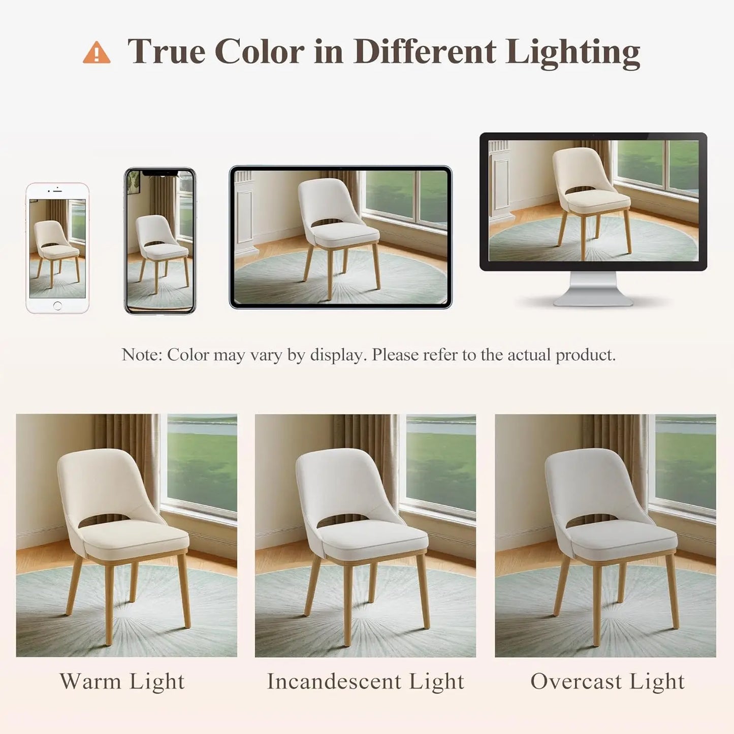Modern Upholstered Dining Chairs Set Of 4 With Open Back Ergonomic