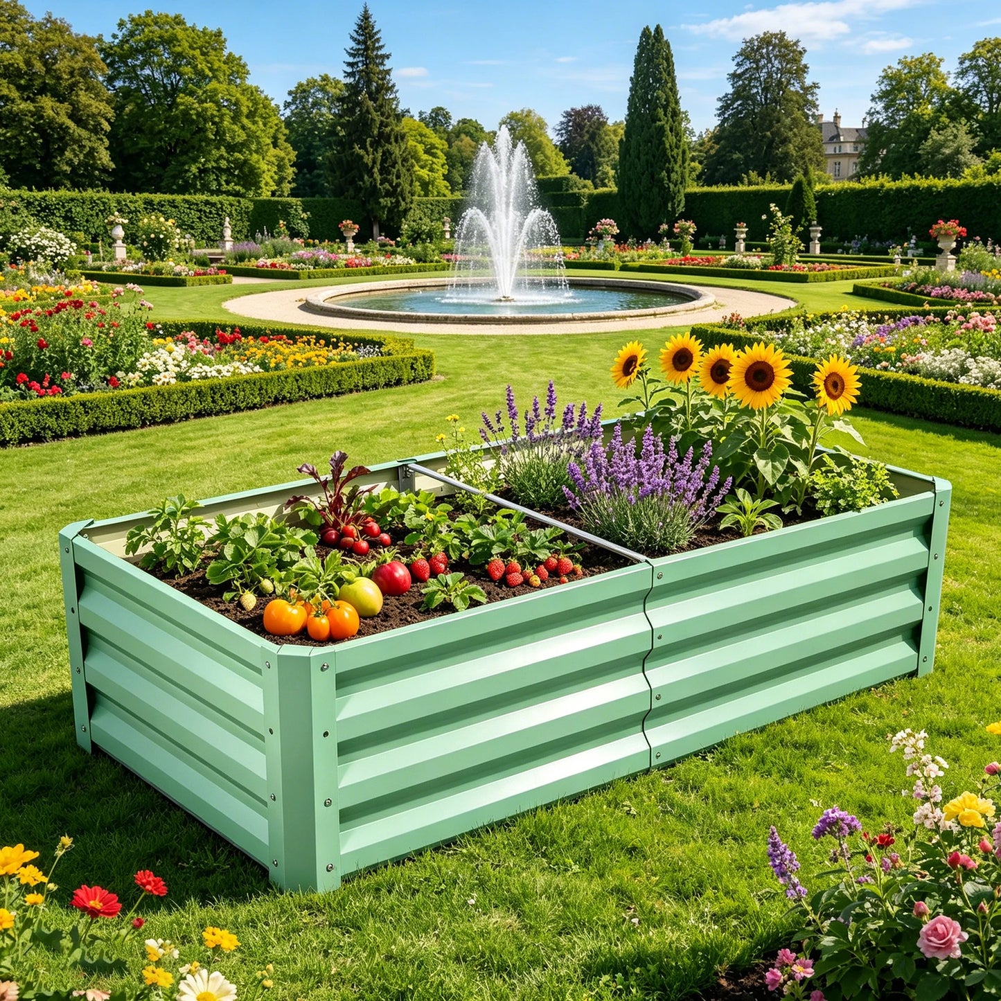 Galvanized Raised Garden Bed Planter Box For Outdoor Planting Rustproof