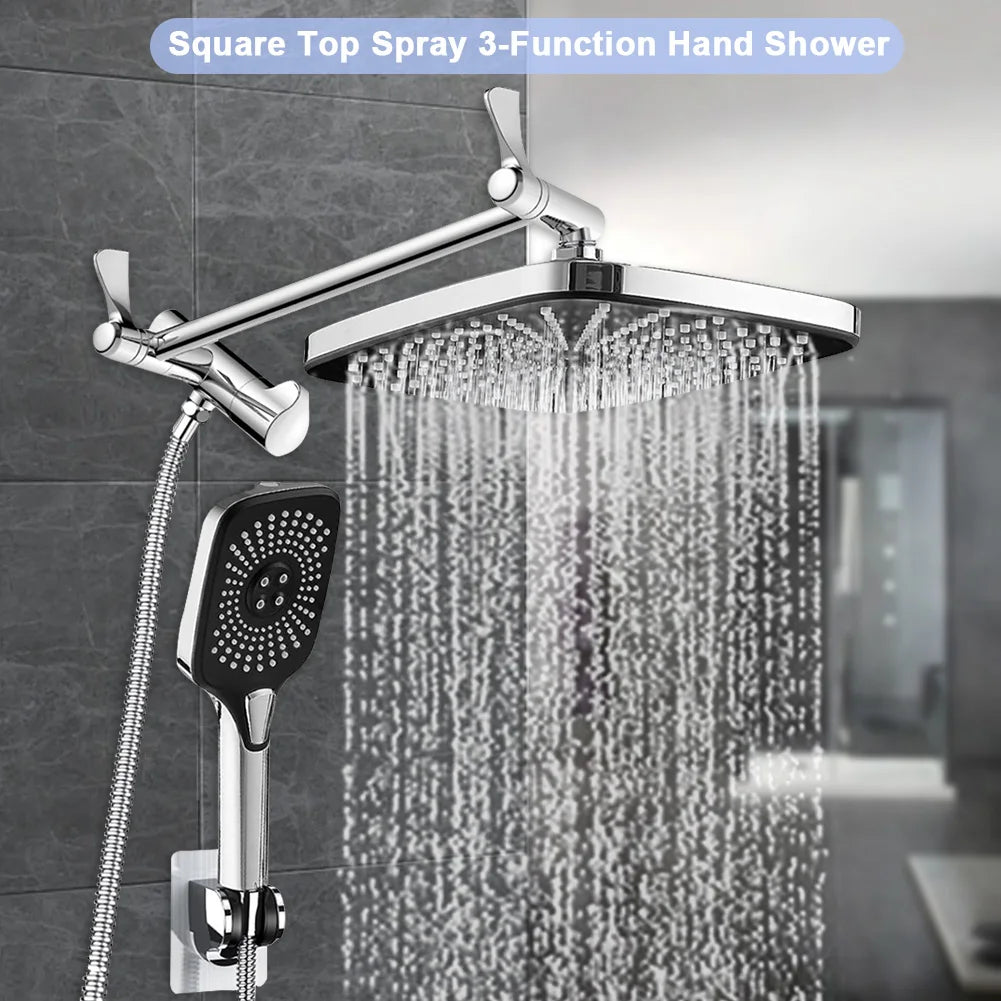 APWIKOGER 12 Inch Shower Faucet Set With Adjustable Handheld Spray