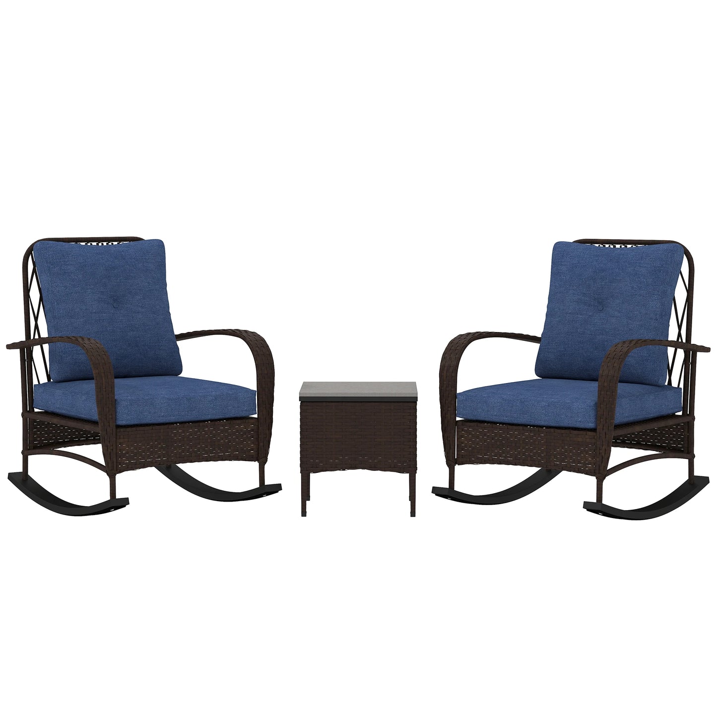 Patio Furniture Set With Rocking Chairs And Coffee Table