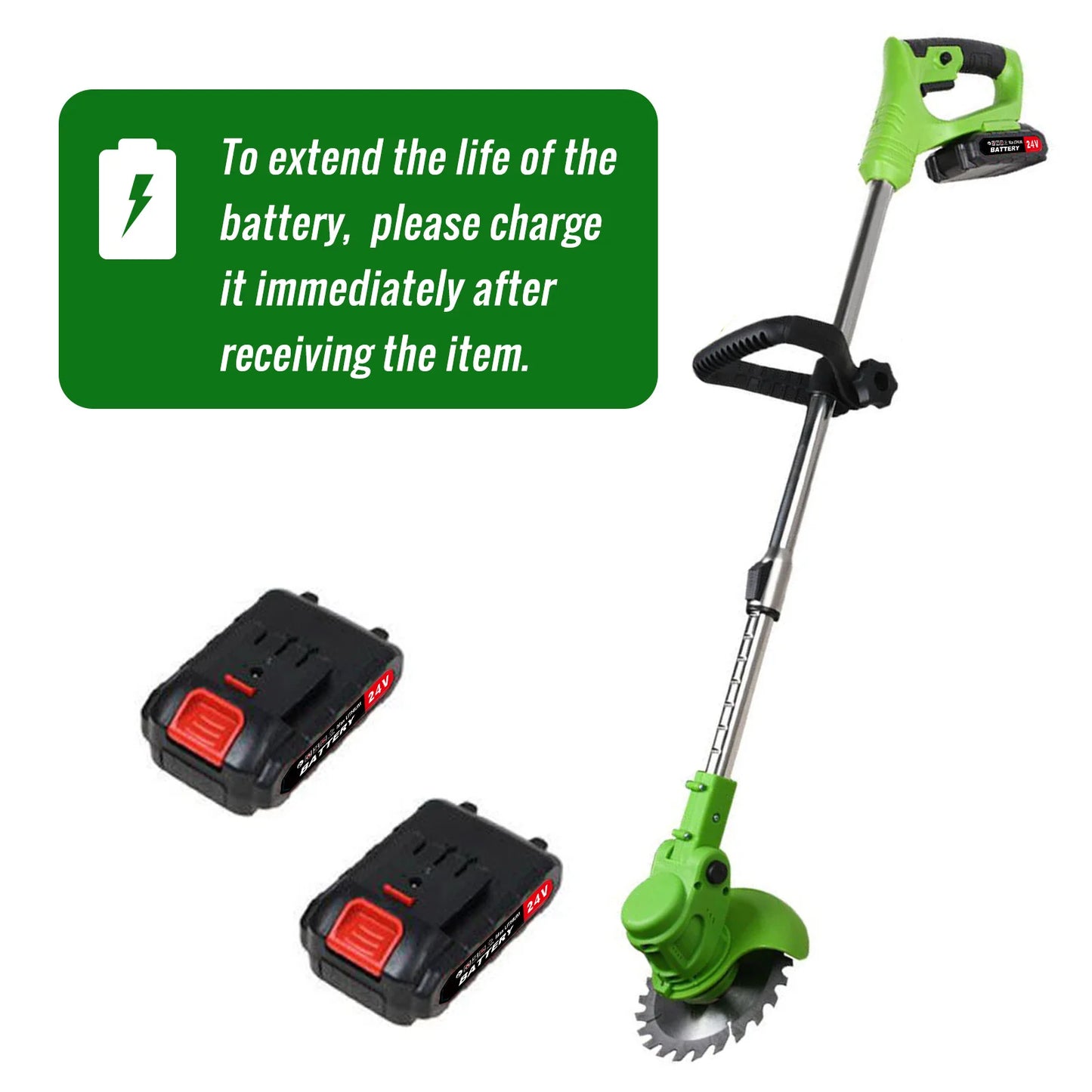 2-In-1 Cordless Lawn Mower Brushless Edger Trimmer 650W 24V