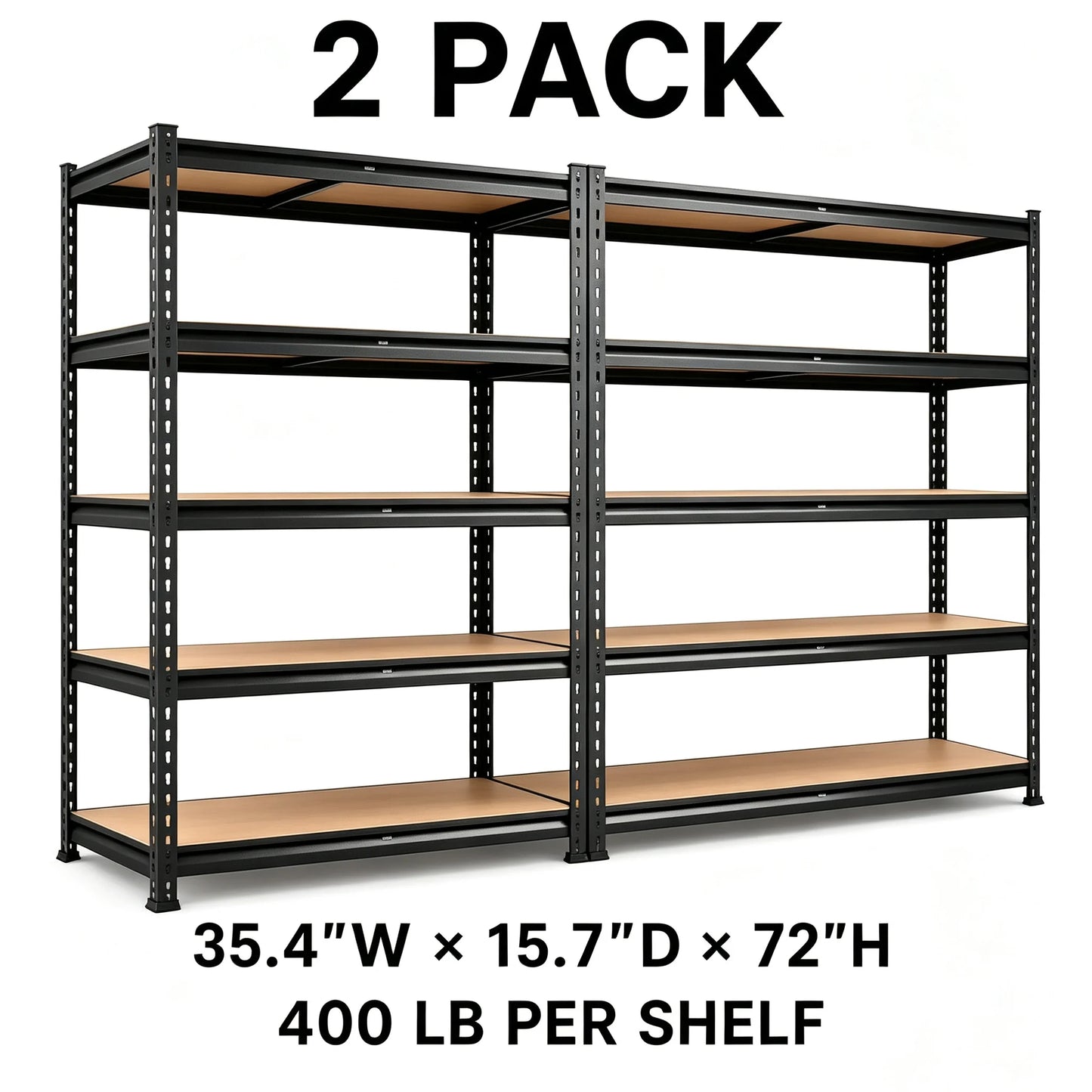 Heavy Duty 5-Tier Metal Storage Rack With Adjustable Shelving