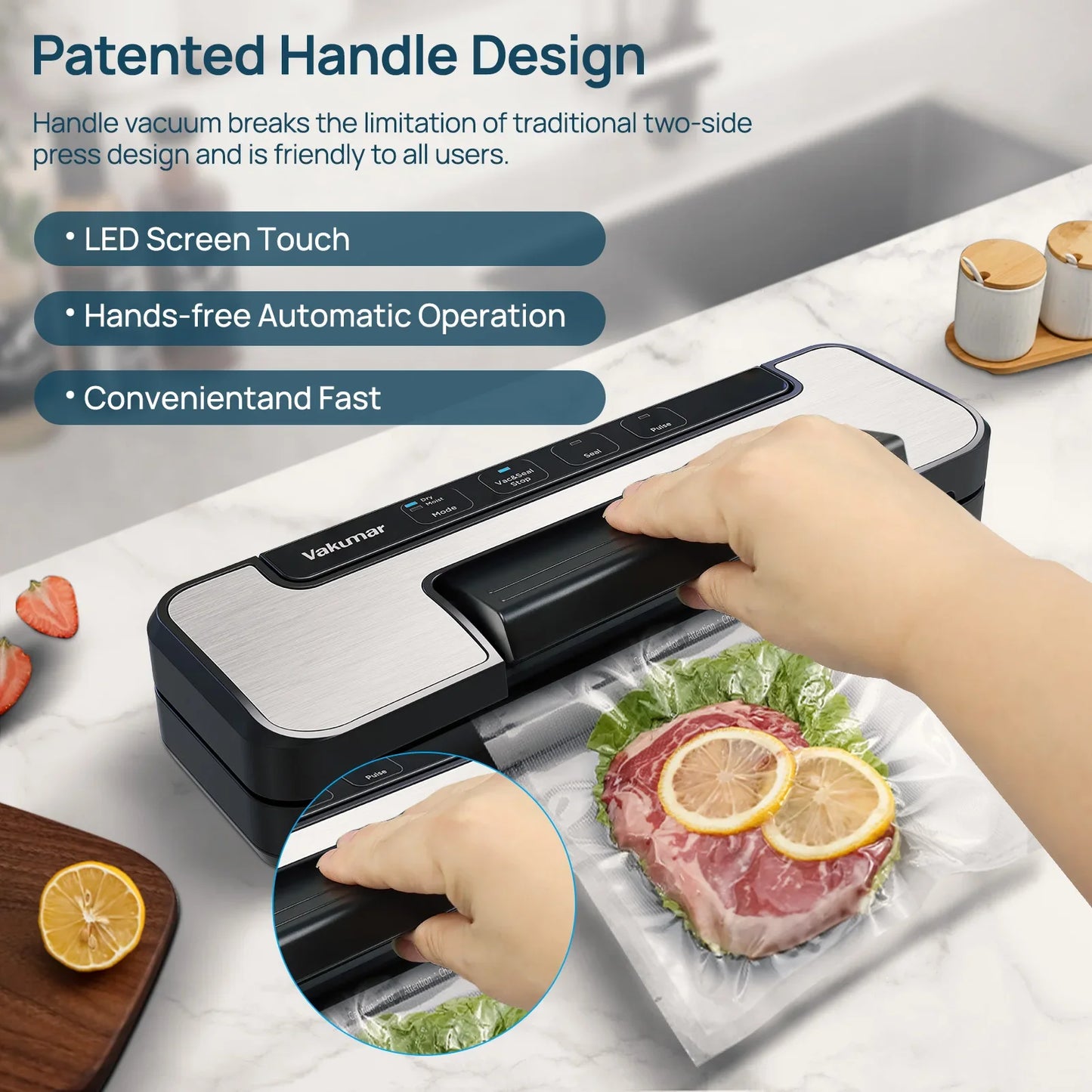 Vakumar VH1506 Vacuum Sealer Machine For Sous Vide Family Kitchen