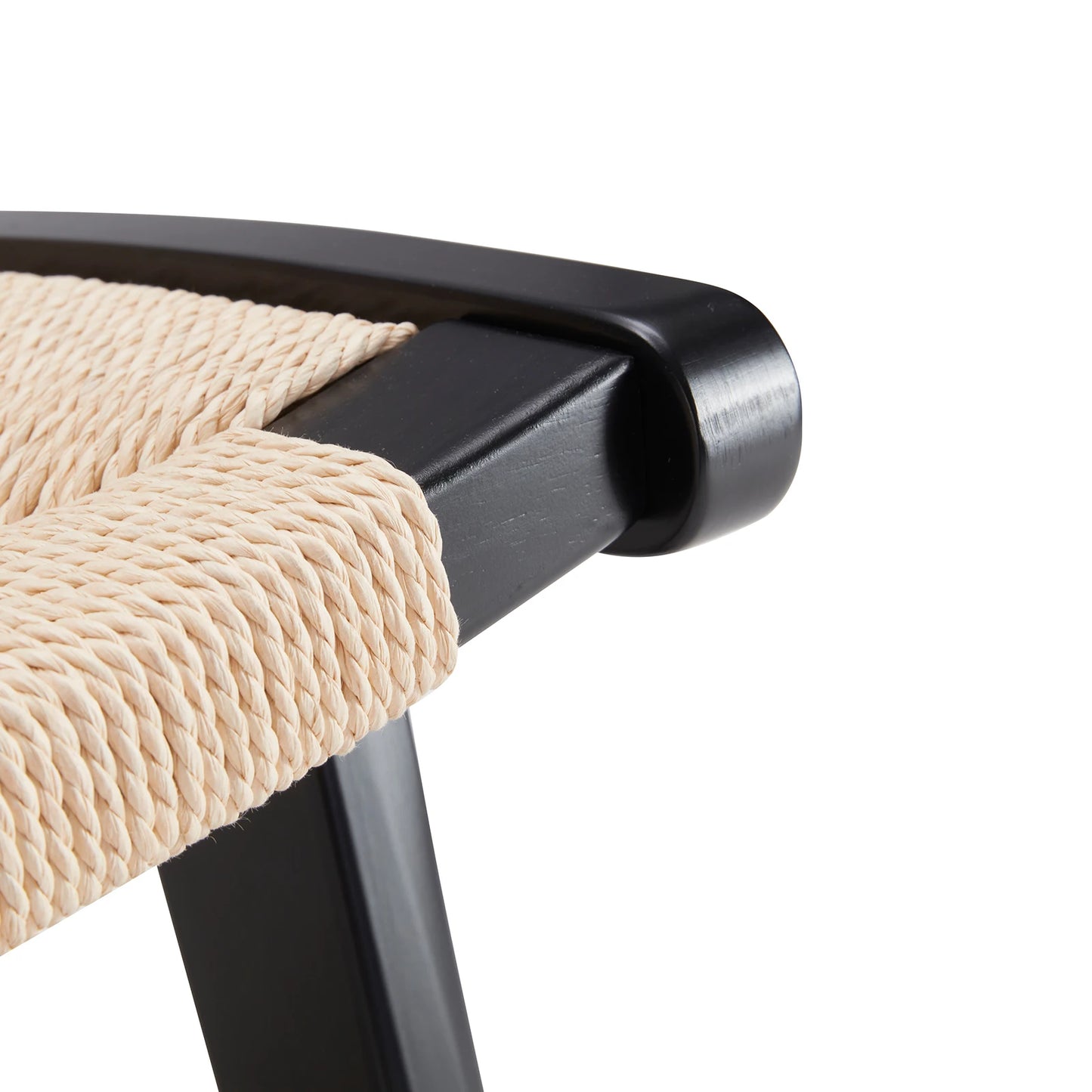 FARINI Rubberwood Modern Accent Chair with Arms Woven Mid Century