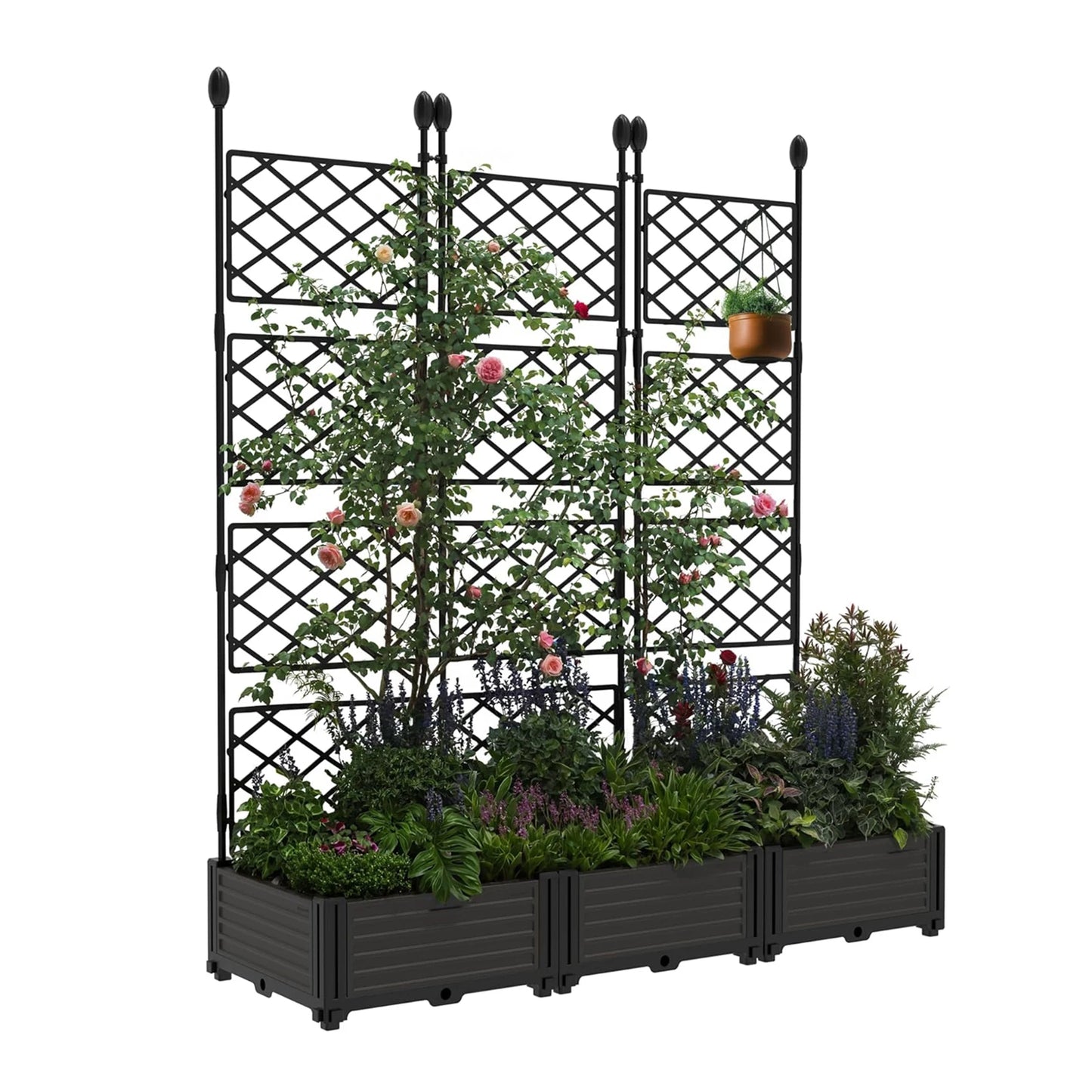 HiMISS Planter Box With Trellis For Climbing Plants