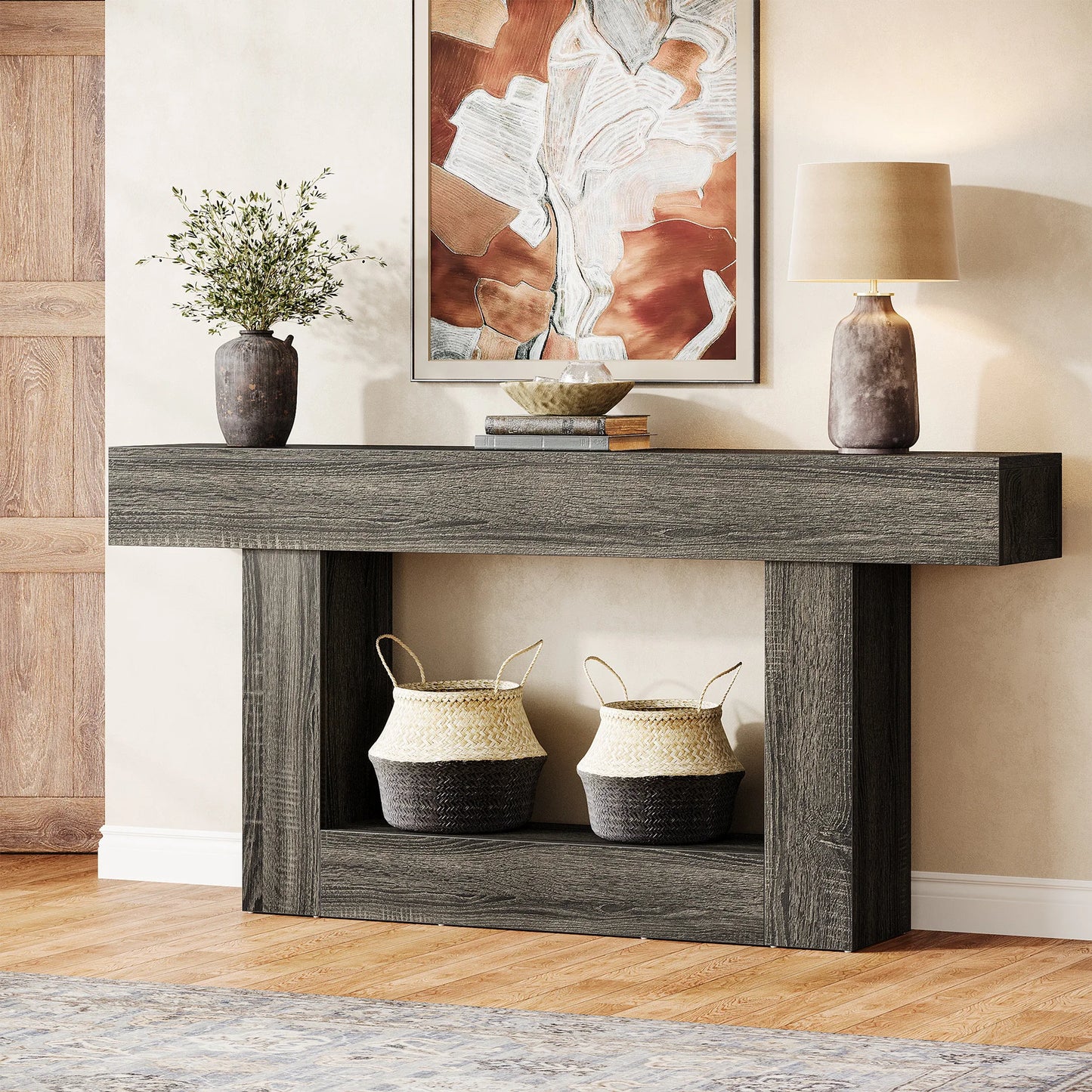 Tribesigns Farmhouse 2-Tier Console Table