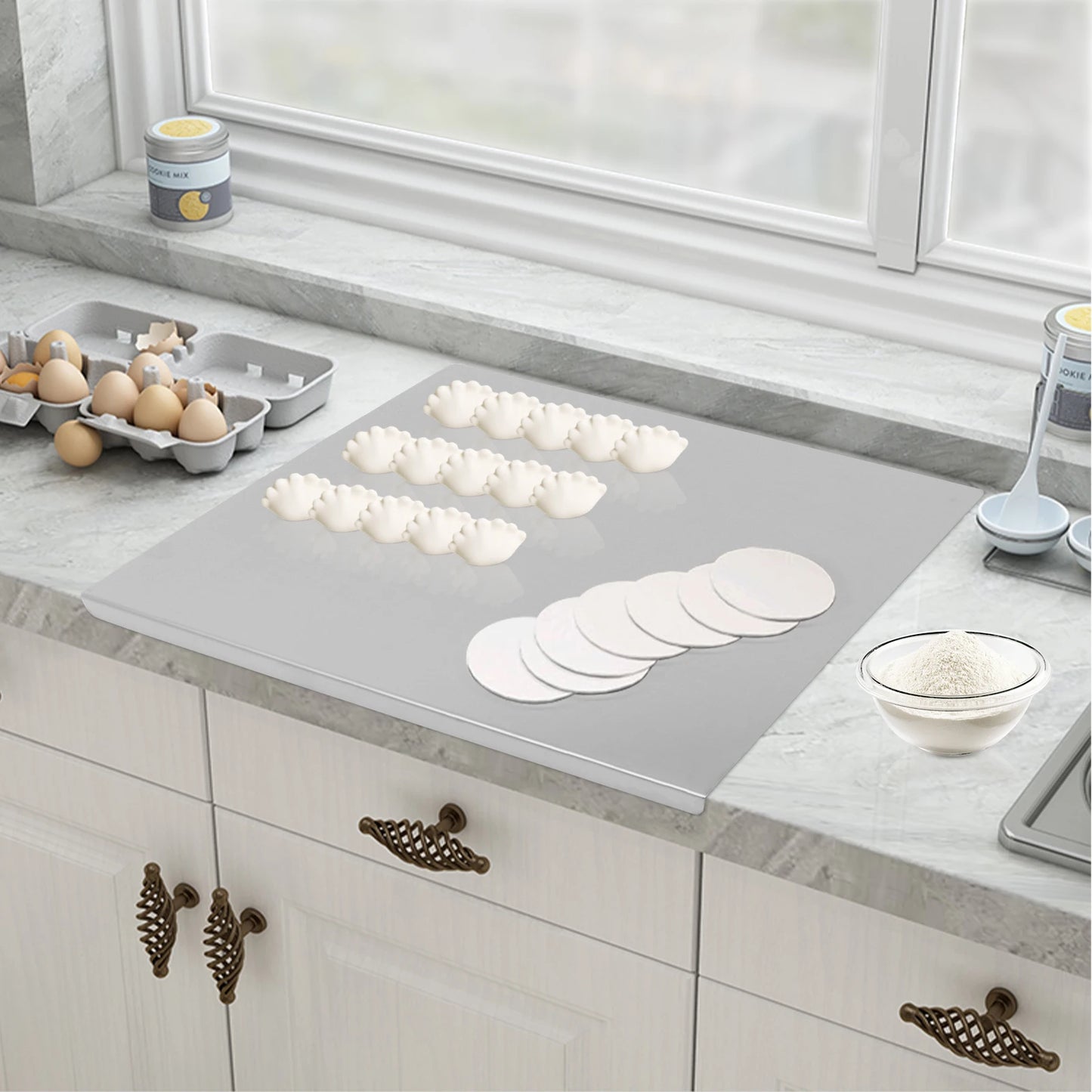 Eco Friendly Stainless Steel Chopping Board With L Shaped Edge