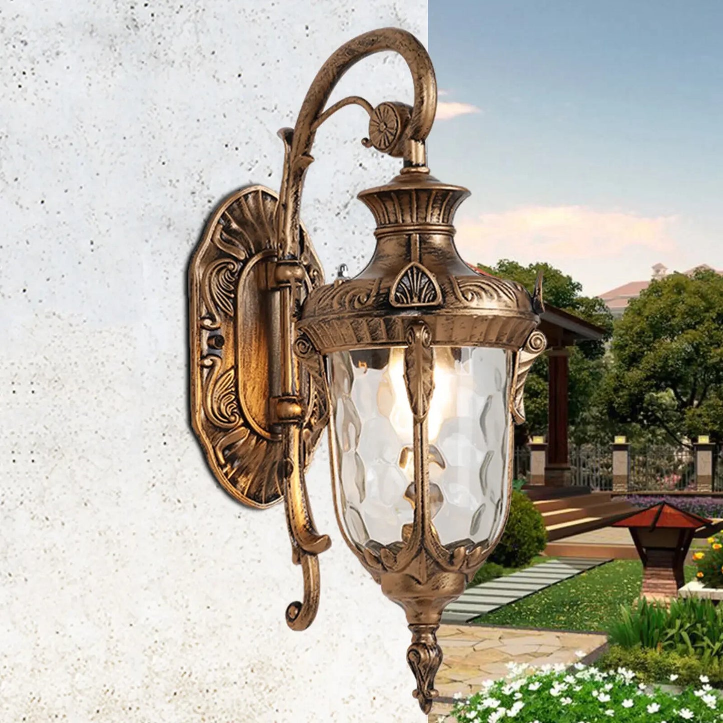 Bymaocar Outdoor Wall Sconce Light Die Cast Aluminum 110V E26