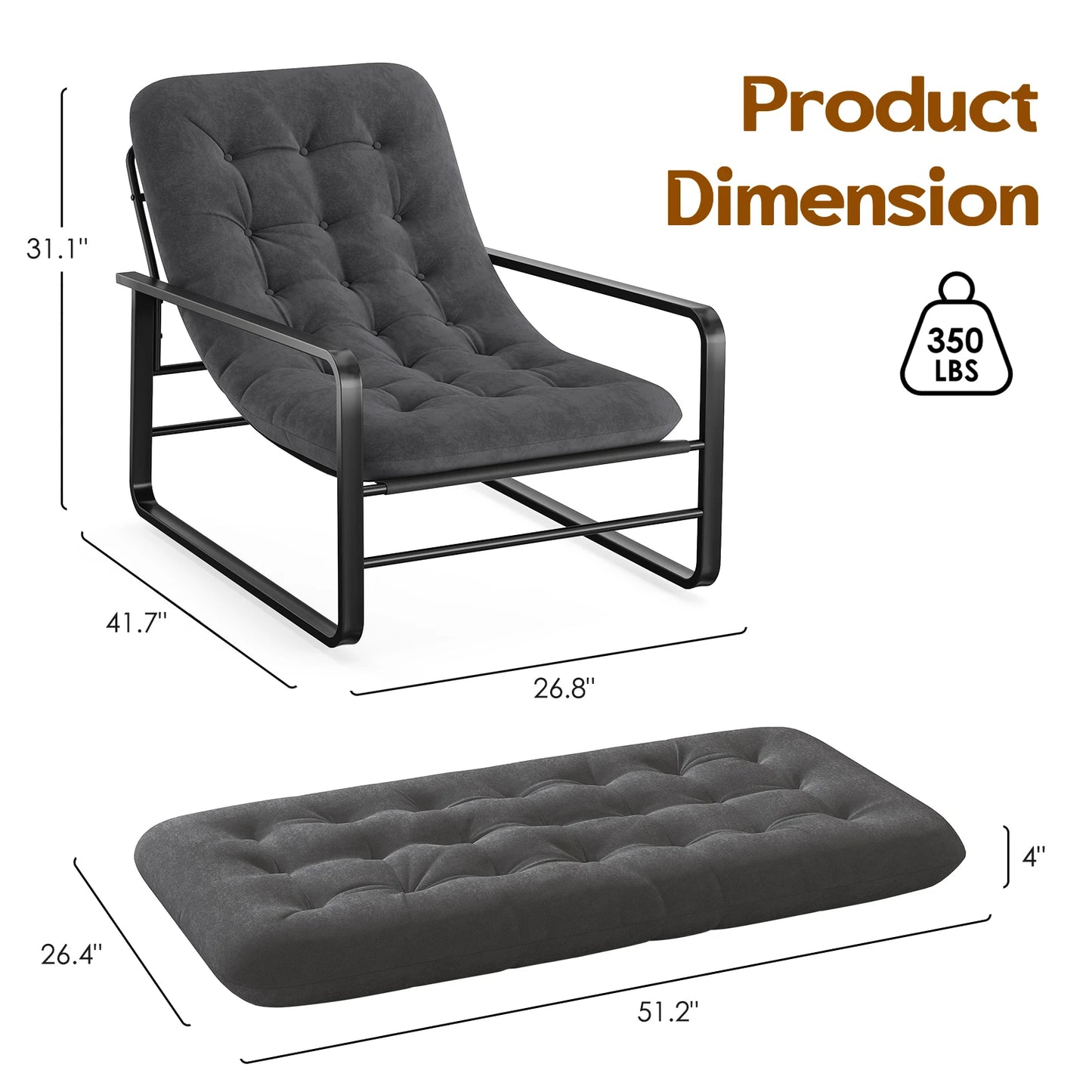 FARINI Plush Lounge Chair Cloud Soft Cushion Ergonomic Seating