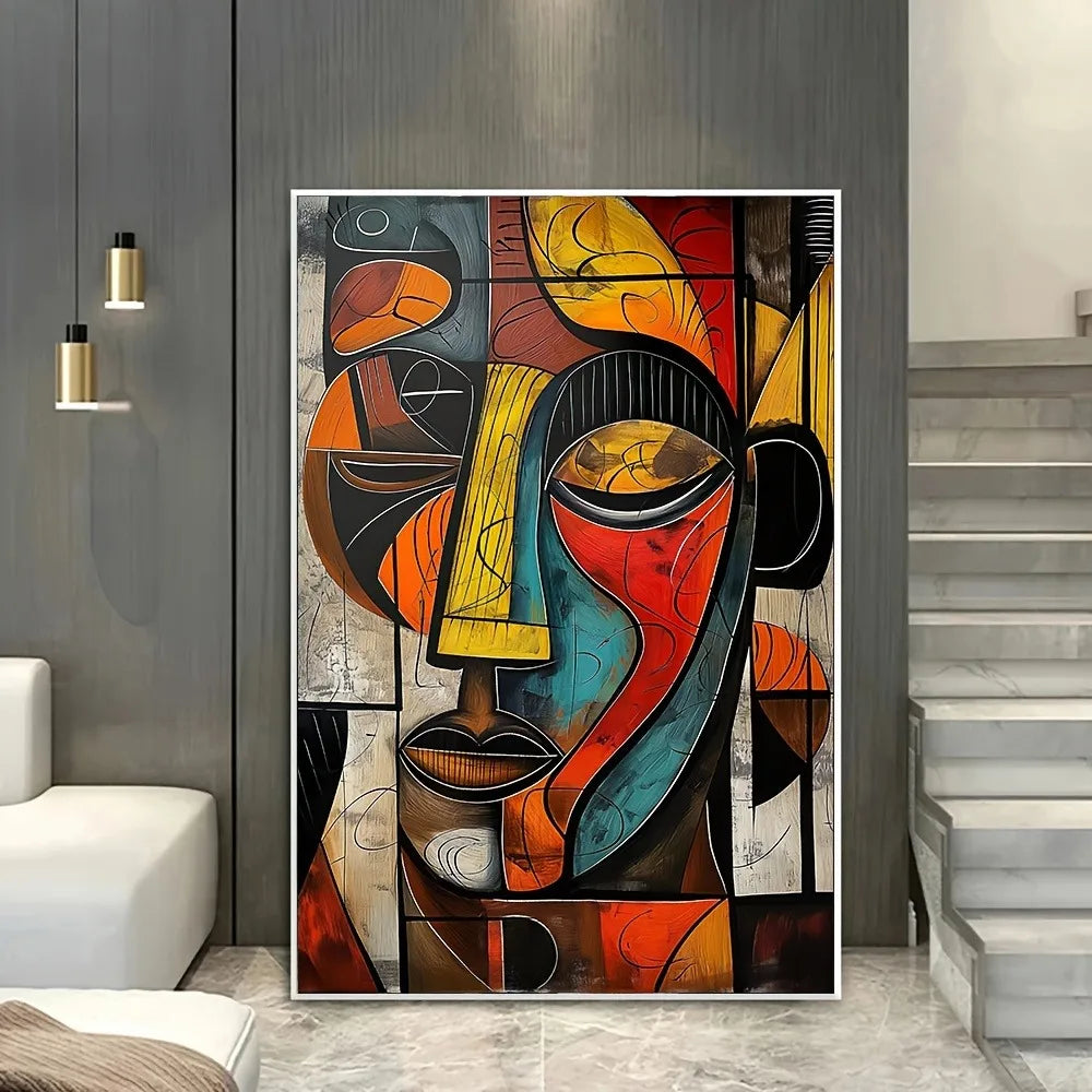 Abstract African Art Canvas Print Frameless Wall Art For Modern Living Rooms