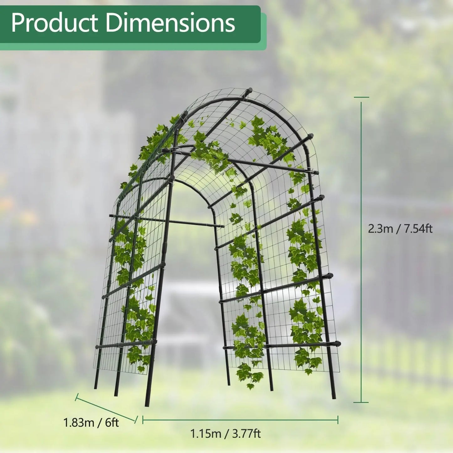 HiMISS Extra Tall Garden Arch Trellis Adjustable Outdoor Arbor