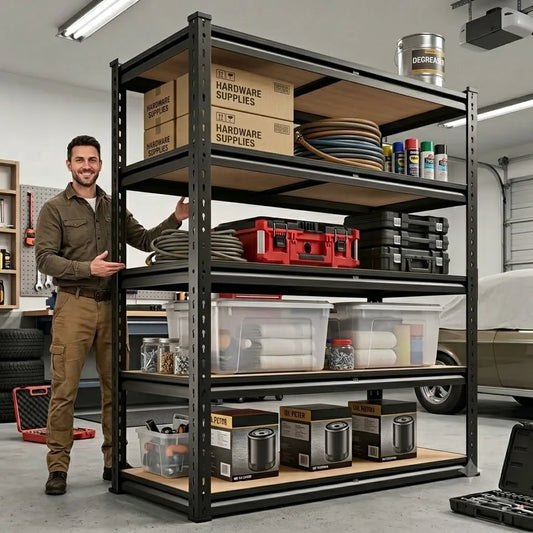 Heavy Duty 5-Tier Metal Storage Rack With Adjustable Shelving
