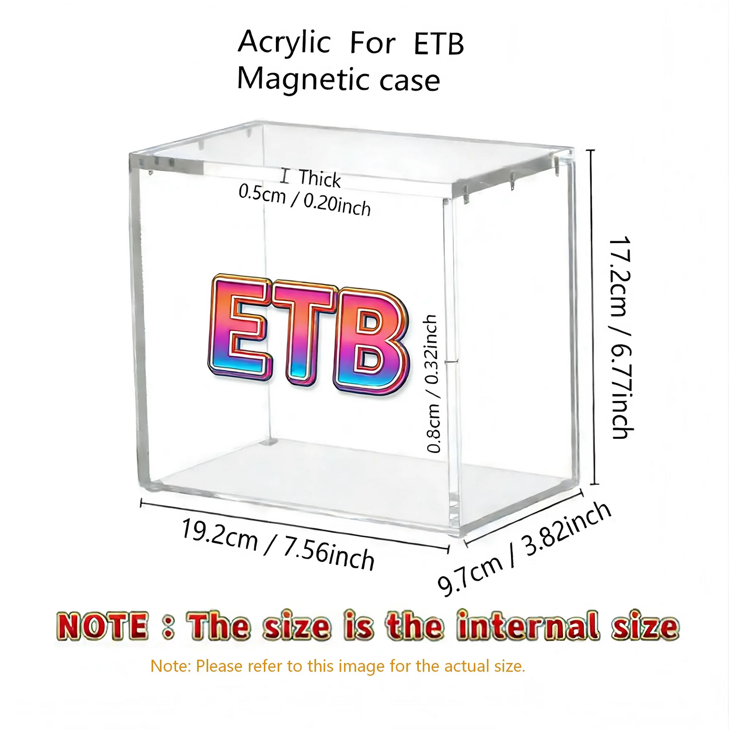 ETB Acrylic Clear Display Case With Magnetic Lid Dustproof Stackable