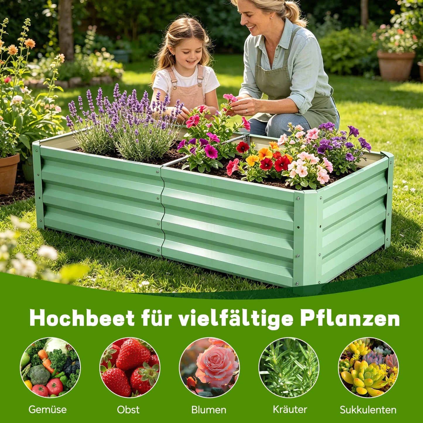 Galvanized Raised Garden Bed Planter Box For Outdoor Planting Rustproof