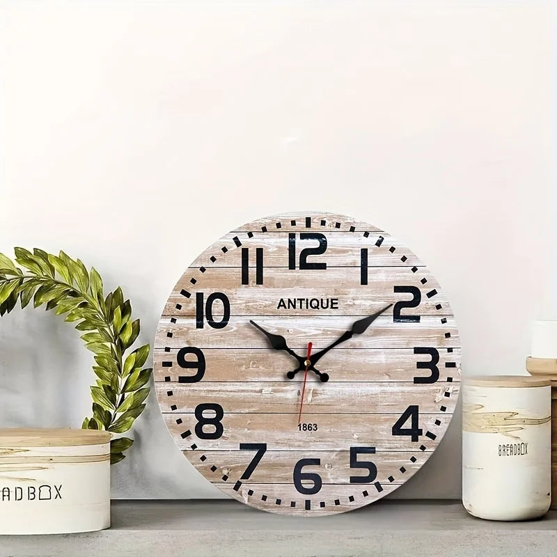 XMSJ Round Wall Clock Silent Noiseless Easy Read Decor Gift