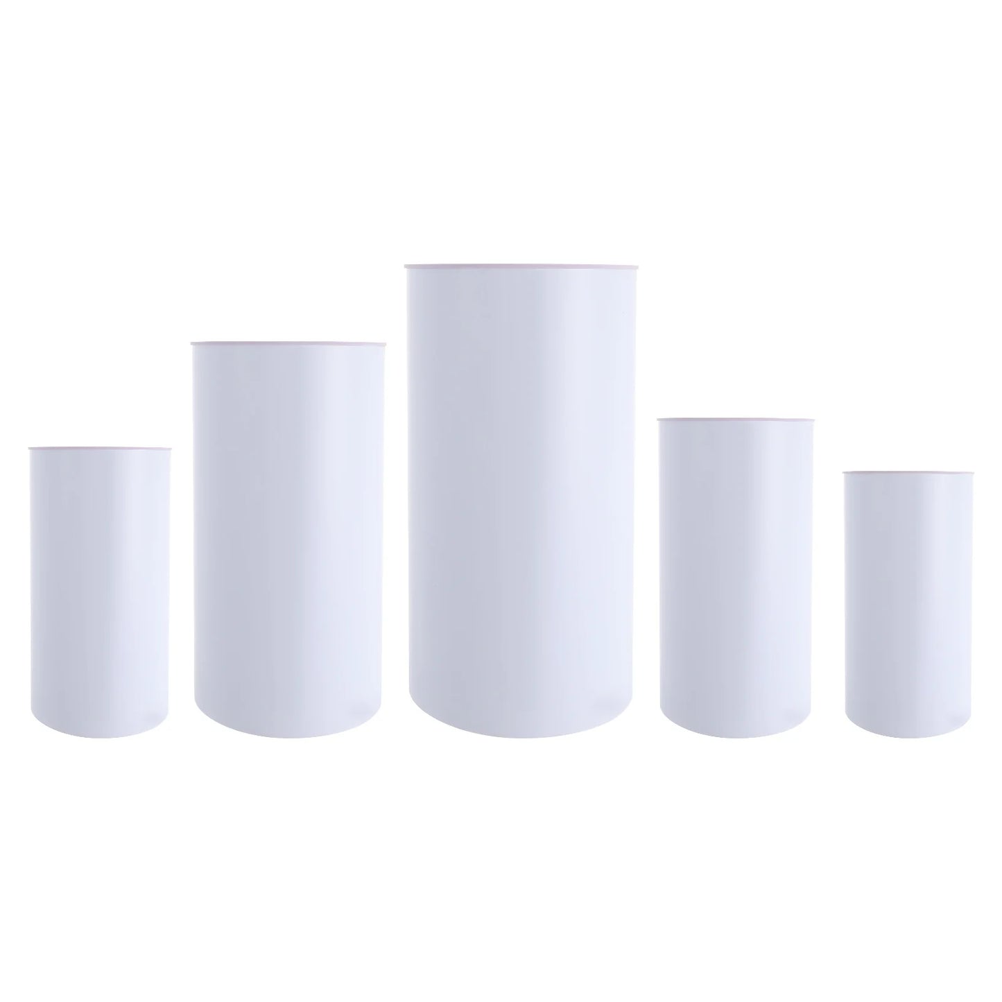 Bymaocar Round Cylinder Dessert Cake Stands 5 Pack PVC