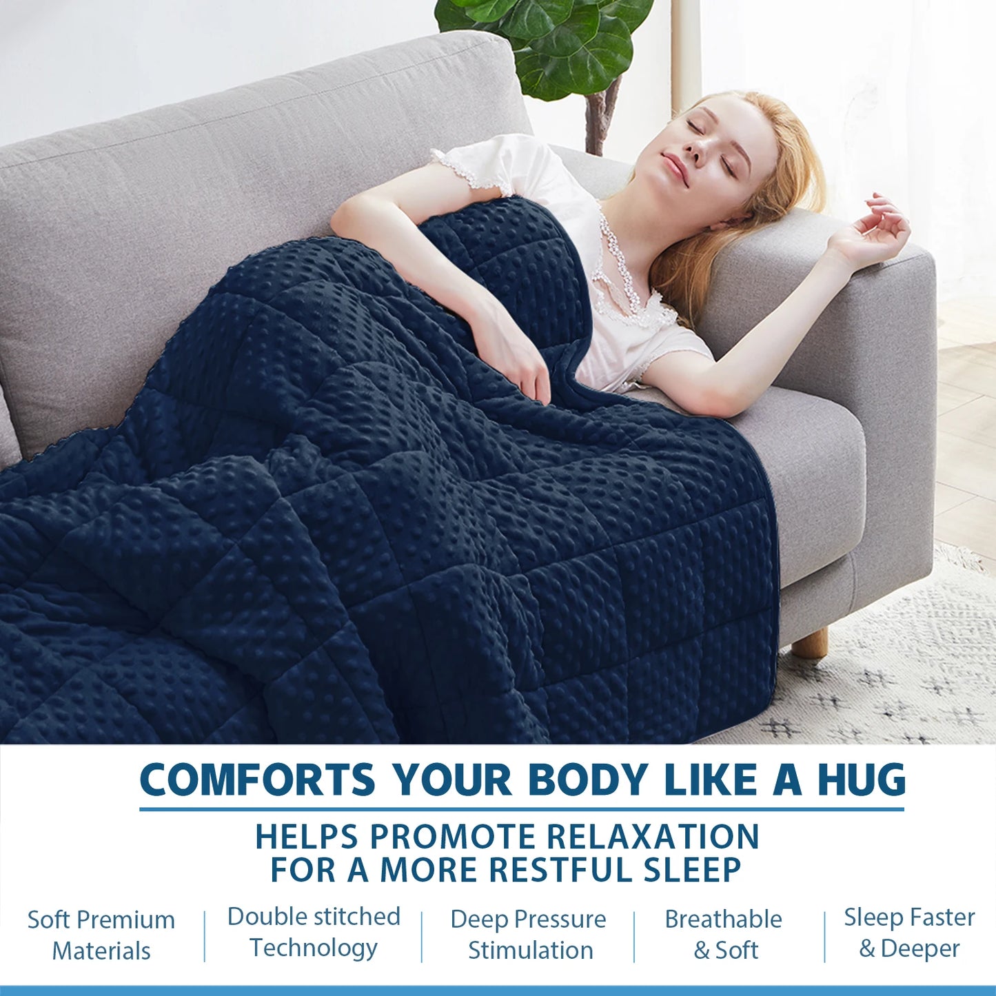 Huloo Sleep All Season Bed Blanket Soft Minky Weighted Throw