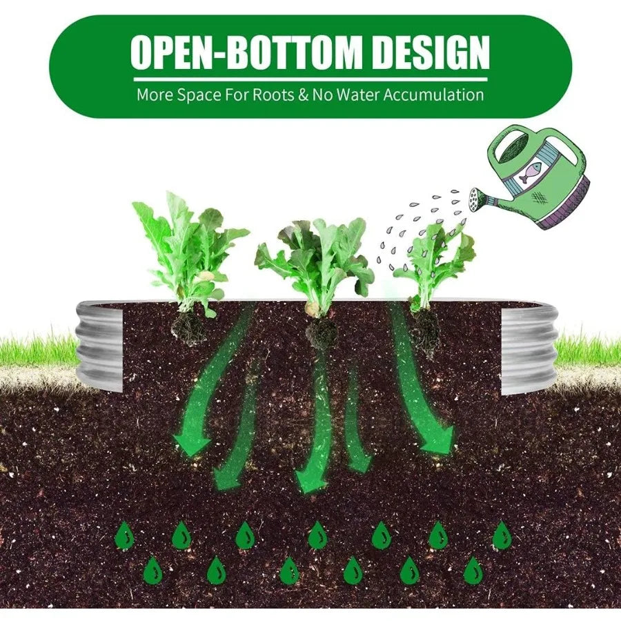 Raised Garden Bed Metal Elevated Planter For Vegetables And Herbs