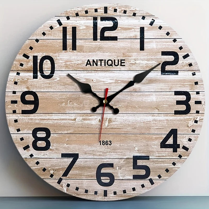XMSJ Round Wall Clock Silent Noiseless Easy Read Decor Gift