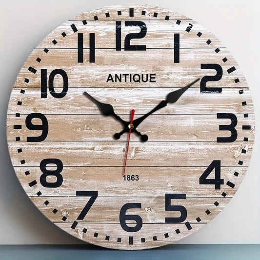 XMSJ Round Wall Clock Silent Noiseless Easy Read Decor Gift