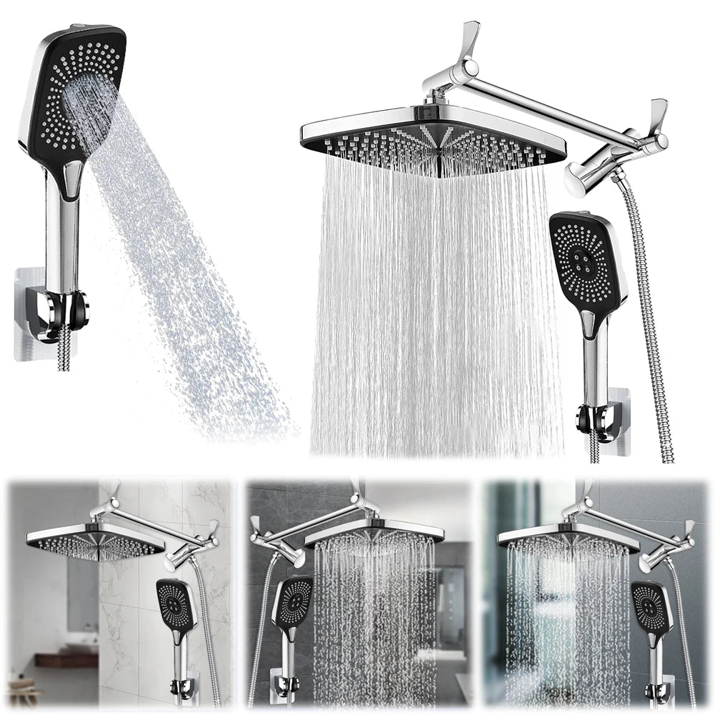 APWIKOGER 12 Inch Shower Faucet Set With Adjustable Handheld Spray