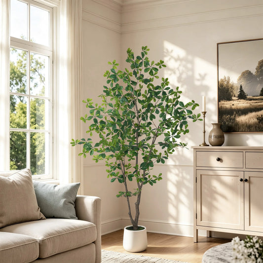 Faux Olive Tree In Round Pot For Indoor Home Decor