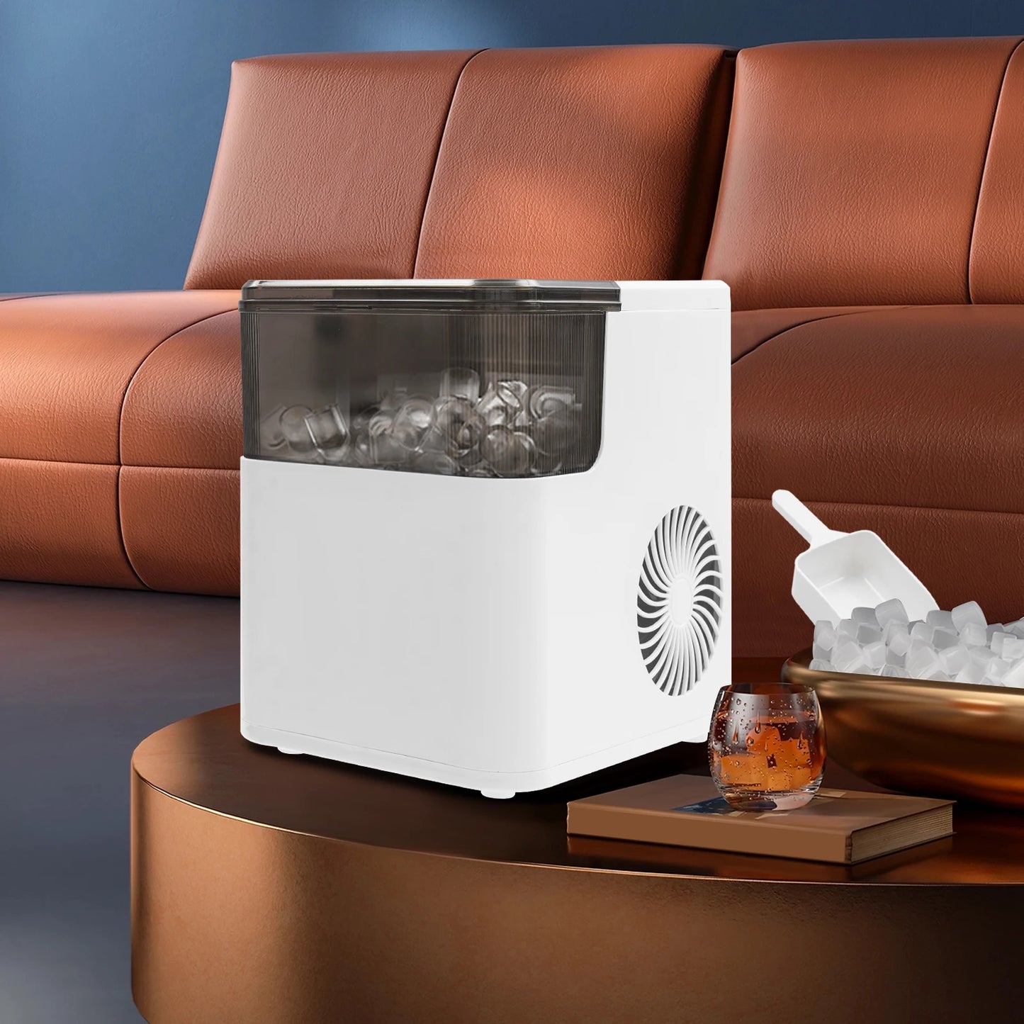 Bymaocar Countertop Ice Maker For Home Use Compact Stainless Steel