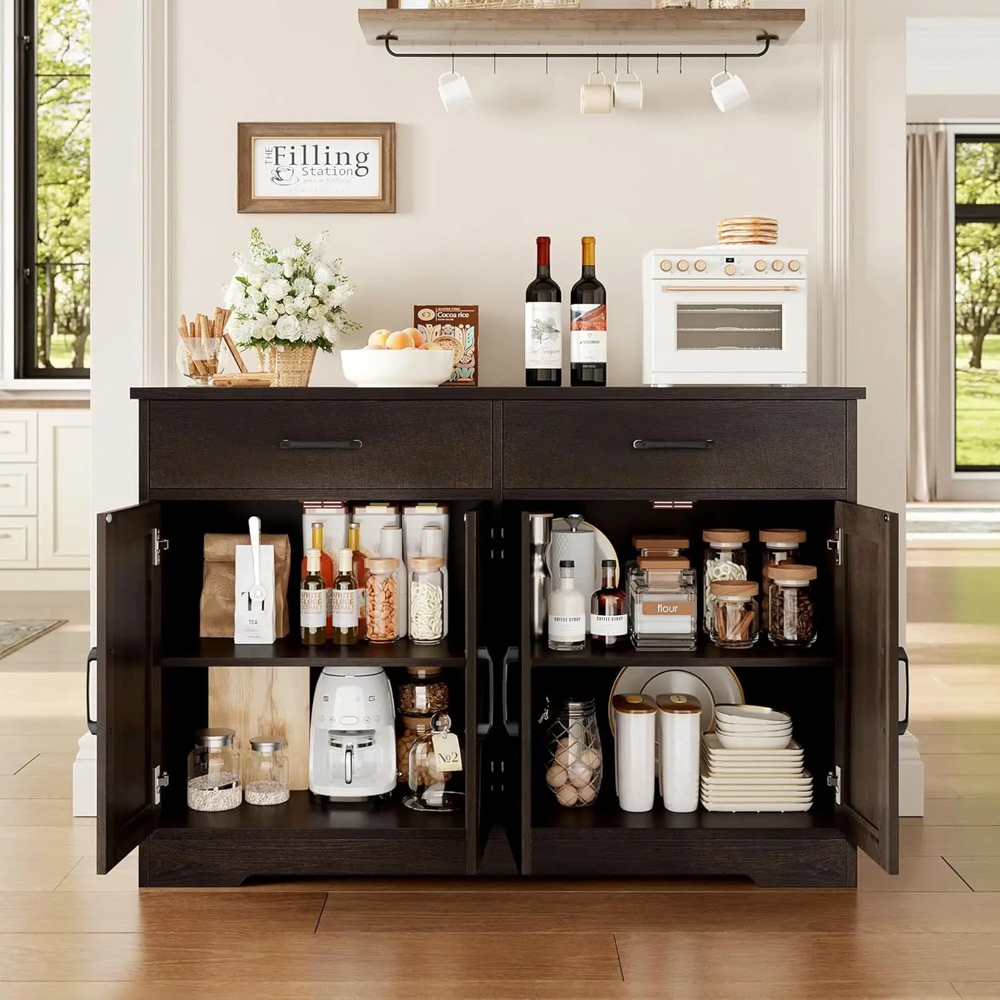 Buffet Cabinet With Storage Modern Farmhouse Kitchen Sideboard