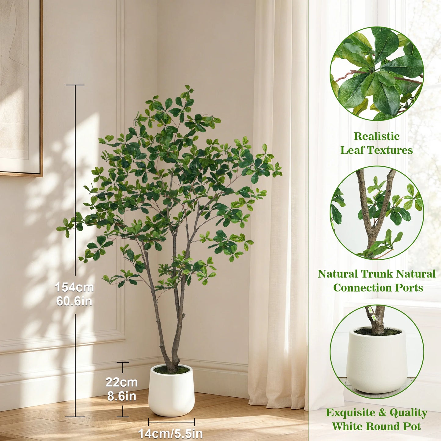 Faux Olive Tree In Round Pot For Indoor Home Decor