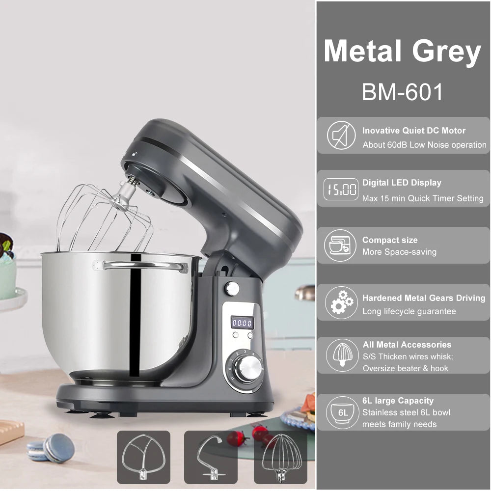 Biolomix 6 Speed Stand Mixer With Blender And Accessory Kit
