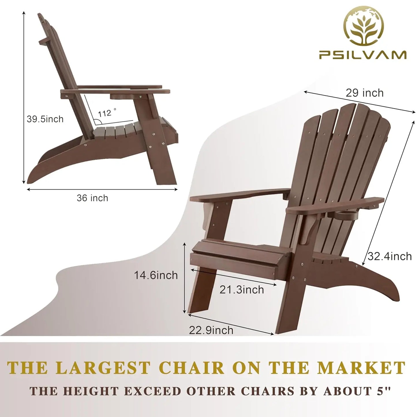 Poly Lumber Adirondack Chair Set With Cup Holder Weather Resistant